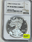 1986 S AMERICAN SILVER EAGLE NGC PF 70 ULTRA CAMEO BROWN LABEL
