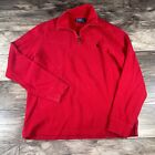 Vintage Polo Ralph Lauren 1/4 Zip Sweater Mens Large Red Thick Knit Preppy Y2K