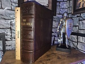 Giant Informational 1890 Antique Family Bible- No Writing-Excellent/A+ Condition
