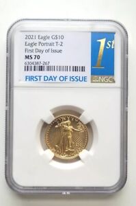 2021 T-2 G$10 1/4 oz Gold American Eagle - Quarter-Ounce - NGC MS 70 - G3471
