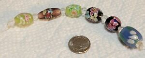 H828 mixed lot of large lampwork beads. will combine to save on shipping