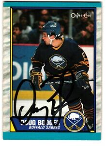 1989-90 O-Pee-Chee #154 Doug Bodger Signed, Buffalo Sabres