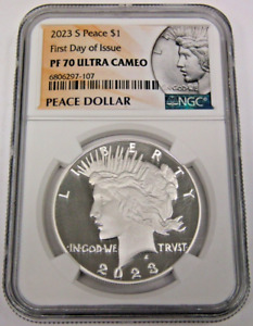 2023 S Peace Silver Dollar NGC PF 70 Ultra Cameo First Day of Issue