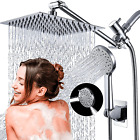 8” Rain Adjustable Square Shower Head with Handheld Spray Combo High Pressure U