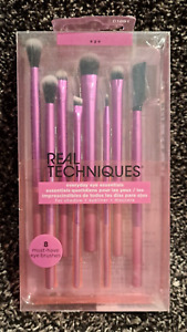 REAL TECHNIQUES Eye Brushes, Set of 8 - Essentials Makeup Brush Kit, #01991