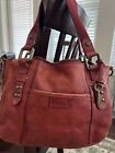 Vintage Fossil Red Leather Purse Handbag Bag Missing Crossbody Strap