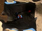 Size 11.5-  Jordan 6 Retro 384664-006 UNC  Black And Light Blue Shoes