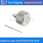 Knurled Crown Signed ‘S’ Mod Parts Polished Finish For 7S26 NH35 NH36 SKX007