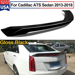 For 2013-2018 Cadillac ATS Sedan V Style Highkick Gloss Black Trunk Spoiler Wing (For: 2018 Cadillac)
