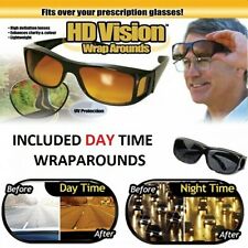 2 Pair set HD Night Vision Wraparound Fits OVER Glasses Sunglasses As Seen on TV