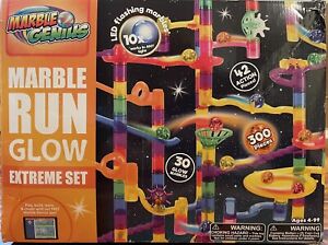 Marble Genius Glow Marble Run Extreme Set - 300 Complete Pieces + Instructions