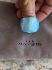 100% Authentic Alexis Bittar Blue Lucite Vintage Honeycomb Dome/Block Ring