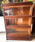 ANTIQUE MACEY 1900 DATED OAK BARRISTER STACKING LAWYER'S 3 SECTIONAL BOOKCASE