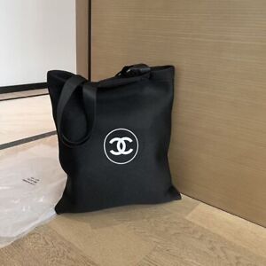CHANEL VIP GIFT Mesh Shopping Tote Bag Handbag Black
