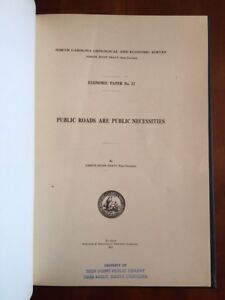 RARE 1913 Public Roads, Economic Paper No. 32, North Carolina Geological Survey