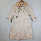 Jos. A Bank Trench Coat Men's 42R Beige Topcoat Removable Wool Blend Lining Long