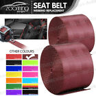 2x Burgundy Seat Belt Webbing Polyester Seat Lap Retractable Nylon Safety Strap