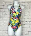 NWOT Holipick Halter One Piece Ruched Tummy Control Swimsuit Floral Size Small
