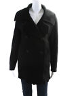 Hanii Y Women's Spread Collar Mid-Length Button Down Trench Coat Black Size 40 L