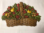 Dart Country Basket Of Fruit Kitchen Wall Plaque 1978 USA Homco Home Interiors