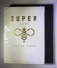 White Super Bees Playing Card Dec,  B9 Stock Gold Ink Hexagonal New Ellusionist!