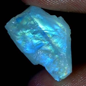100% Natural Power Blue Fire Rainbow Moonstone Rough Slab Gemstone Material SD11