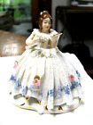 Vintage KJ Mueller Dresden Type Lace Dress Figurine-Lady Seated in Chair Reading