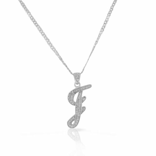925 Sterling Silver CZ Letter Initial 