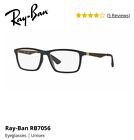 Ray-Ban Eyeglasses RB 7056 5644 Matte Black Gold Square Frame 55-17 145 mm