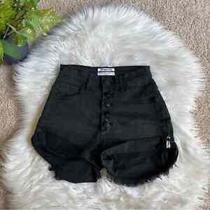 ONE TEASPOON Size 24 Harlets Black Button Fly Shorts