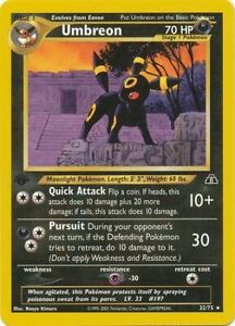 Umbreon - 32/75  - Rare 1st Edition Played 1st Ed Neo Discovery Pokemon