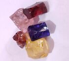 Certified 1200+Ct Natural Zircon Rough Mix Color Mineral Loose Gemstone 5pcs Lot