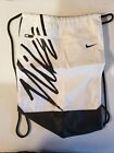 Nike Drawstring Cinch Gym Bag Training, White and Black Used