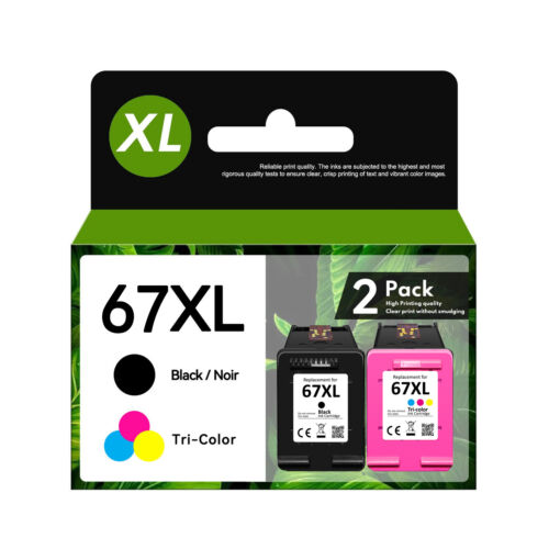 67XL Ink Cartridge for HP 67 XL Deskjet 2755 4155 2720e Envy 6010 6055 6020e