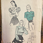 Vintage 1940s Butterick 4290 blouse sewing pattern size 20 bust 38 vtg pinup