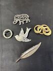 Vintage Lot of Costume Jewelry  Mixed Brooches