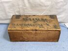 1800s RACER HORSE NAILS wood dovetail BOX CRATE Lid SIMMONS HARDWARE 15x8x5