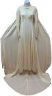 Vintage Wedding Dress with Attached Cape Style Train Lace Sheer Keyhole Front