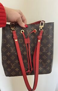 Louis Vuitton NeoNoe Handbag MM Poppy Brown Canvas