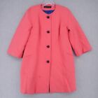 Zara Coat Womens XS Extra Small Pink Long Overcoat Lined Business Casual