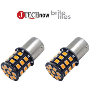 Jtech 2x 1156PY BAU15S 7507 PY21W 33-SMD LED Super Bright Yellow Car Light Bulb