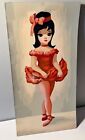 VINTAGE CRAFTMASTER PAINT BY NUMBER GIRL BIG EYE AO-6, BALLERINA RED, MAIO