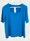 AKRIS PUNTO NWT Women Size 16 Teal Top T-Shirt Tee Shell Blouse Knit Designer