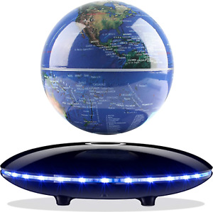 Magnetic Levitating Globe with LED Light Base, 360° Floating World Map Decor