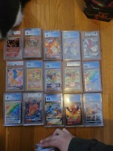 Graded Pokemon Card Collection; Graded Pokemon Lot GUARANTEED GRADED CHARIZARD