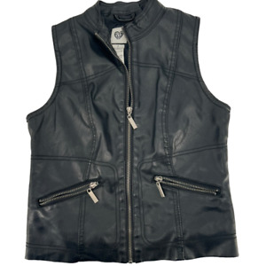 579 Faux Leather Vest size Small VINTAGE
