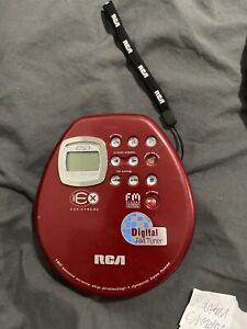 RCA 180 Ex ESP Xtreme Portable CD Player FM Digital Tuner Radio RP2472 Red Works