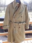 VINTAGE WW2 US ARMY Heavy Cold Weather Long Overcoat With Removable Wool Liner M