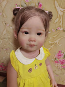 28in Huge Size Toddler Girl Reborn Baby Doll Rooted Mohair Lifelike Art Toy Gift