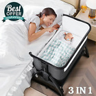 Baby Bedside Sleeper Bassinet Bed,3 in 1 Portable Crib for Newborns Side Sleeper